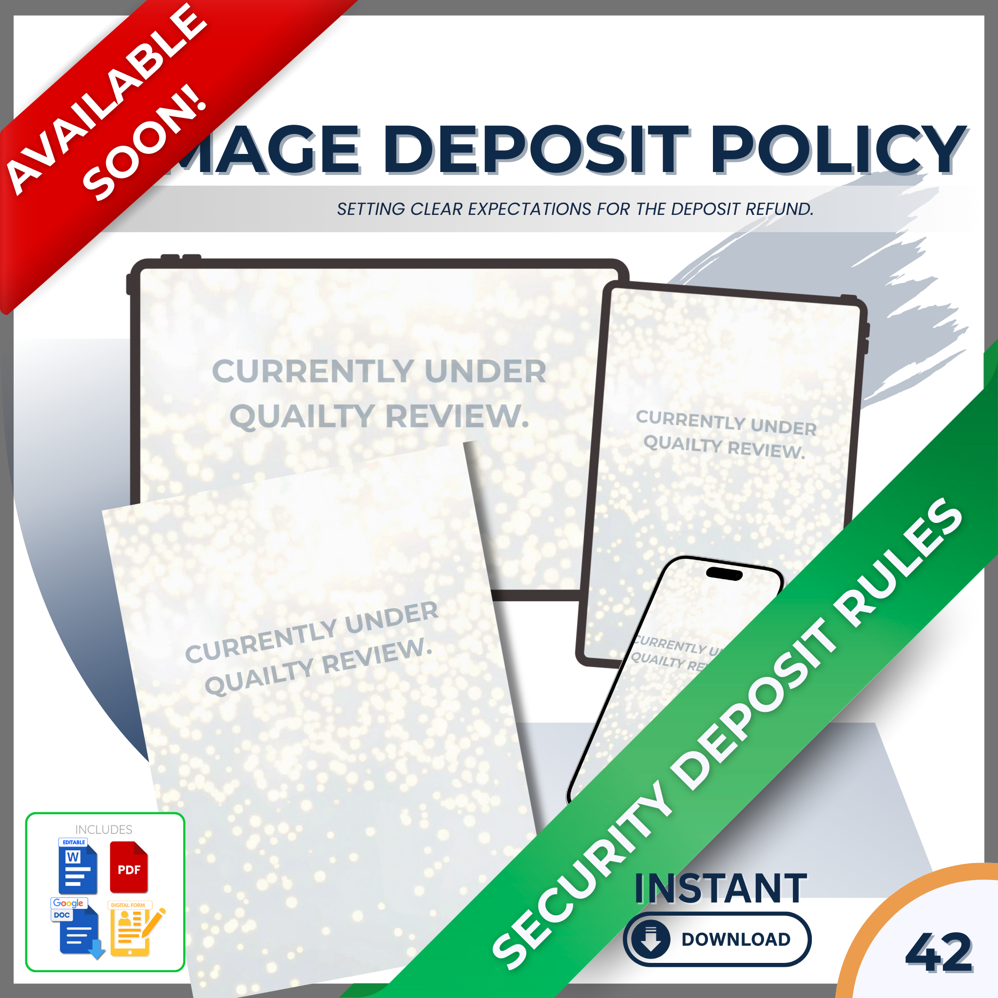 DAMAGE DEPOSIT POLICY