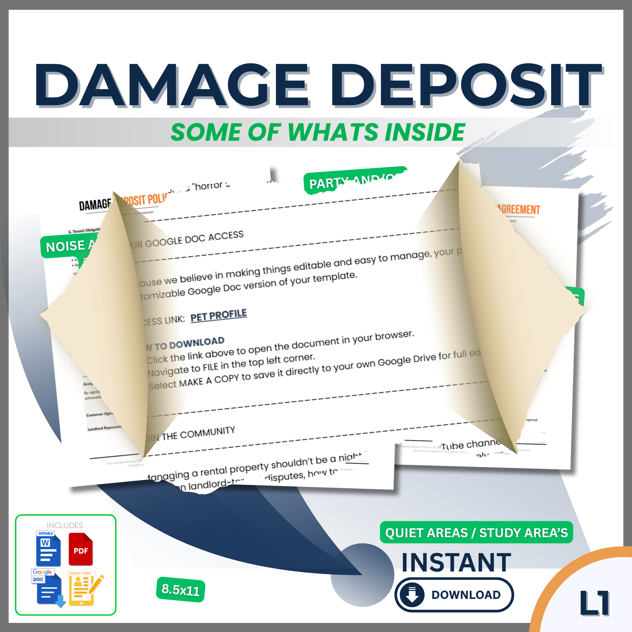 DAMAGE DEPOSIT POLICY