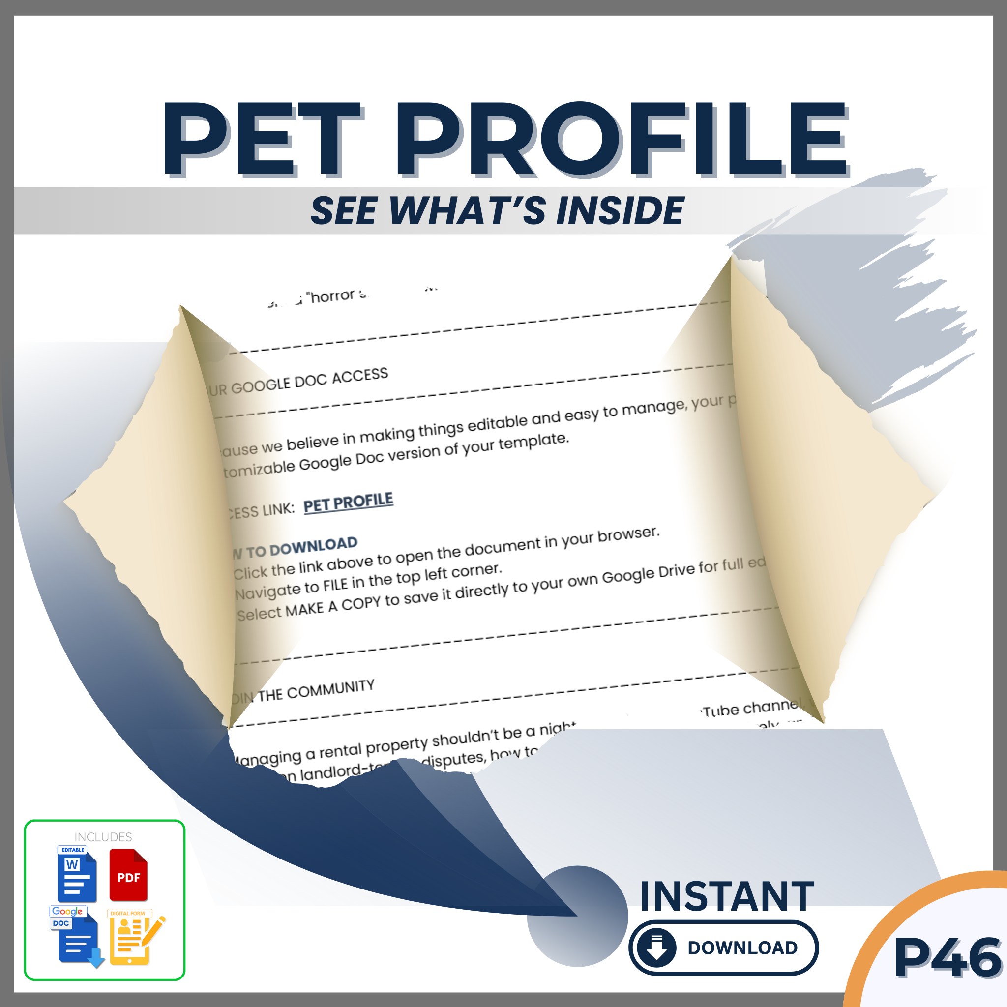 PET PROFILE - FOR RENTALS