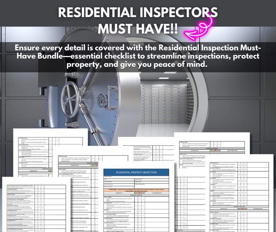11-Page Fillable Pro Residential Inspection Suite | Legal-Size PDF