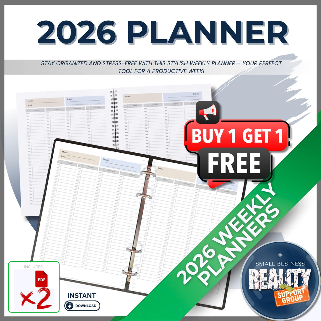 2026 Weekly Planner Printable | 56-Page PDF Digital Download
