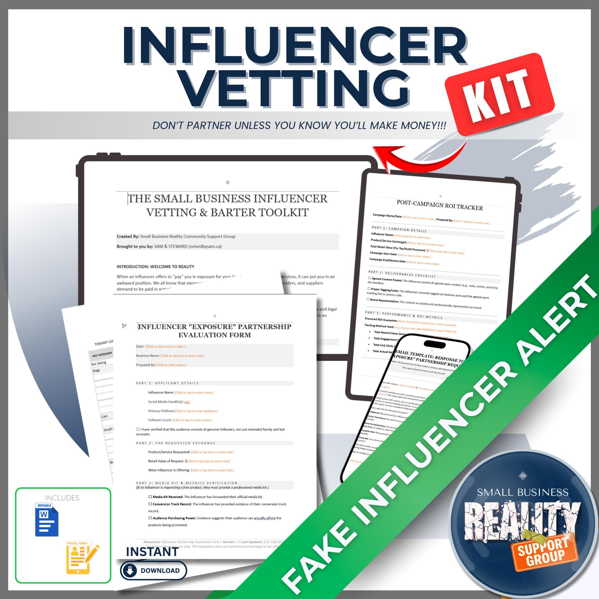 Influencer Partnership & Barter Toolkit | Small Business ROI Shield