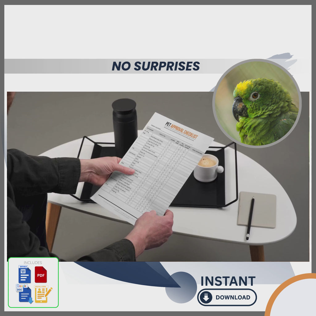 RENTAL - PET APPROVAL CHECKLIST - Let's be real...